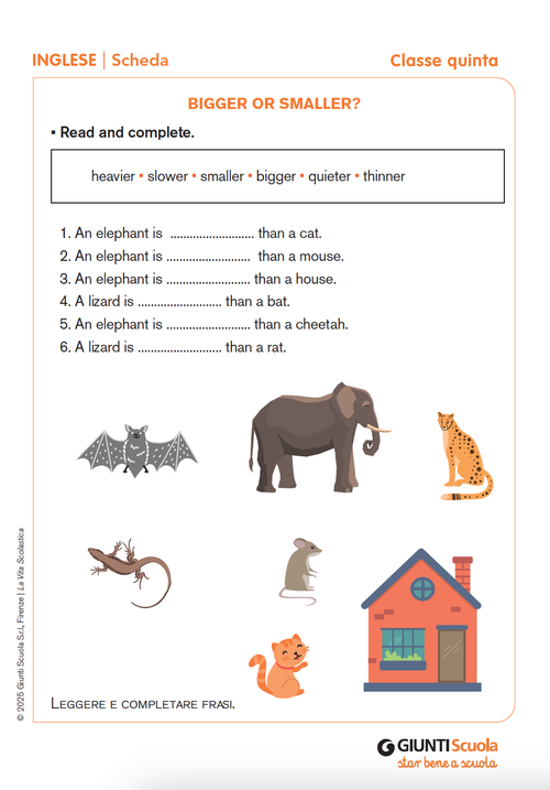 Bigger or smaller? | Giunti Scuola Bigger or smaller? | Giunti Scuola