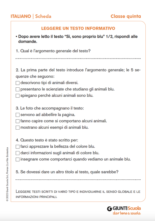 Leggere un testo informativo | Giunti Scuola