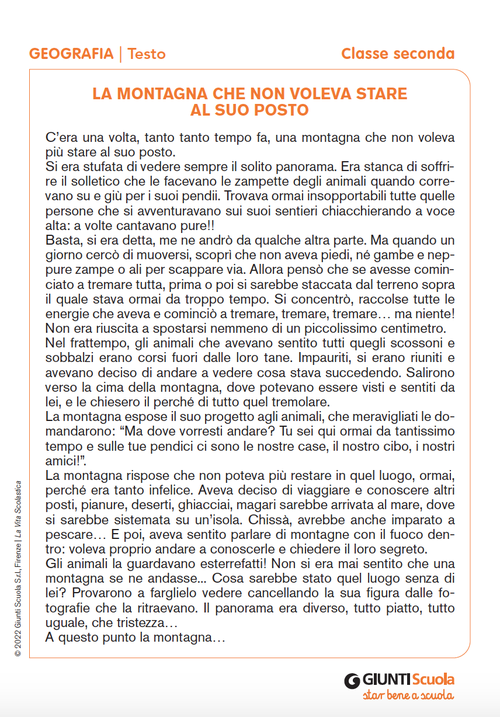 La montagna che non voleva stare al suo posto | Giunti Scuola La montagna che non voleva stare al suo posto | Giunti Scuola
