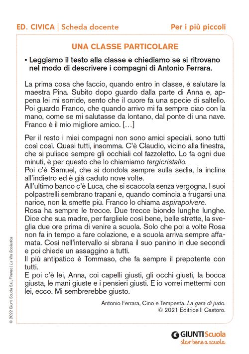 Una classe particolare | Giunti Scuola Una classe particolare | Giunti Scuola