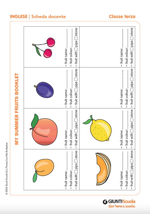 My Summer fruits booklet | Giunti Scuola