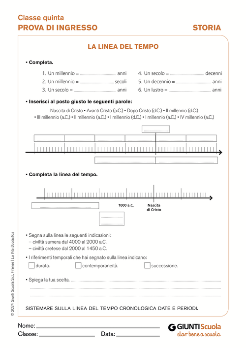 La linea del tempo | Giunti Scuola La linea del tempo | Giunti Scuola