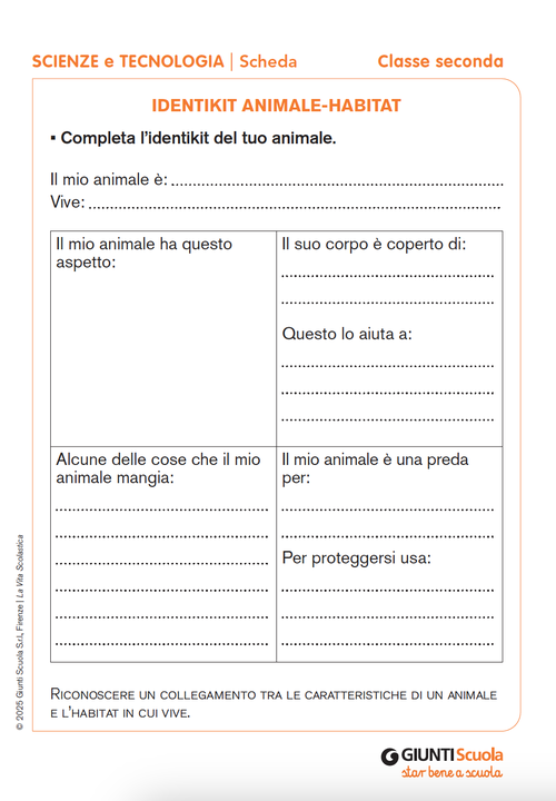 Identikit animale-habitat | Giunti Scuola Identikit animale-habitat | Giunti Scuola