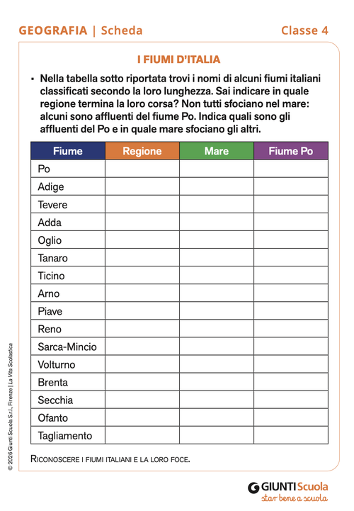 I fiumi d'Italia | Giunti Scuola I fiumi d'Italia | Giunti Scuola