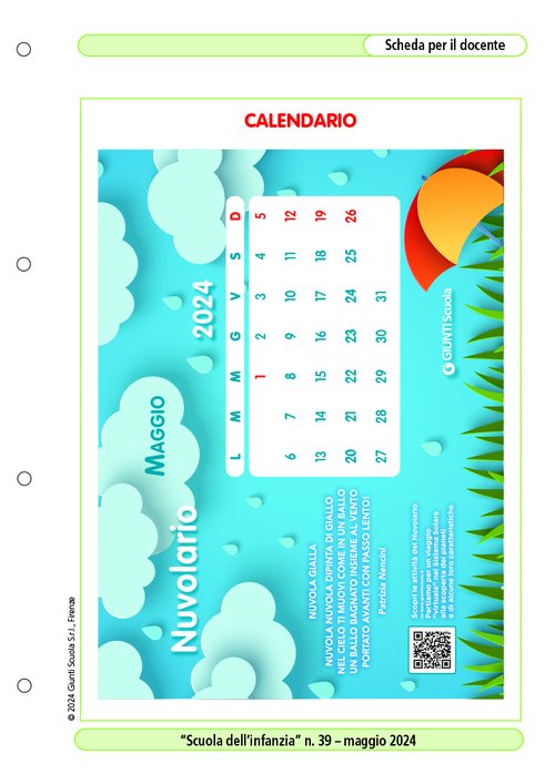 Nuvolario: calendario di maggio | Giunti Scuola Nuvolario: calendario di maggio | Giunti Scuola