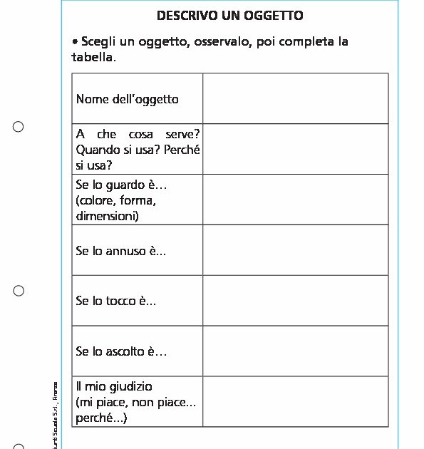 Descrivo un oggetto Descrivo un oggetto Giunti Scuola