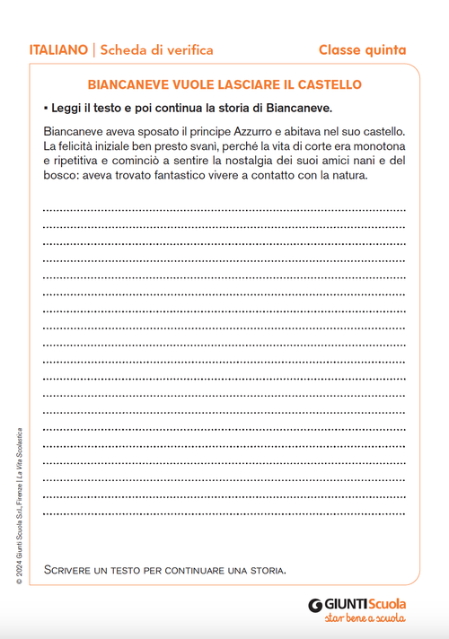 Biancaneve vuole lasciare il castello | Giunti Scuola
