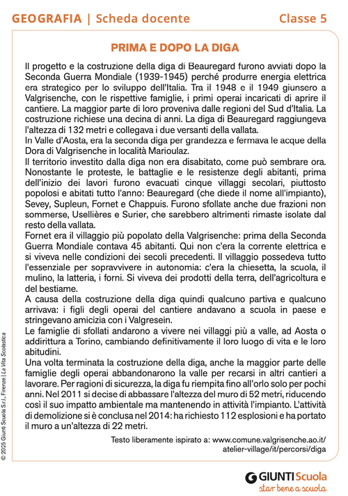 Prima e dopo la diga | Giunti Scuola