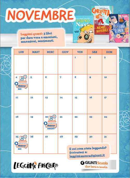 Calendario Leggimi ancora - Novembre 2024 | Giunti Scuola Calendario Leggimi ancora - Novembre 2024 | Giunti Scuola