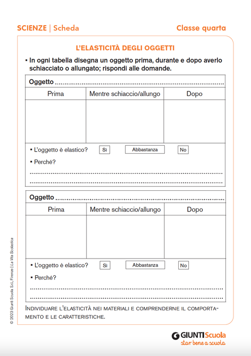 L'elasticità degli oggetti | Giunti Scuola L'elasticità degli oggetti | Giunti Scuola