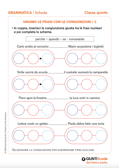 Uniamo le frasi con le congiunzioni / 2 | Giunti Scuola Uniamo le frasi con le congiunzioni / 2 | Giunti Scuola