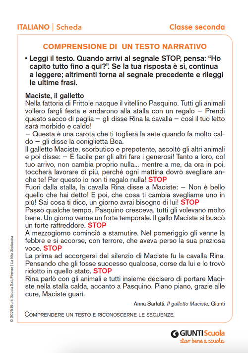 Comprensione di un testo narrativo | Giunti Scuola Comprensione di un testo narrativo | Giunti Scuola