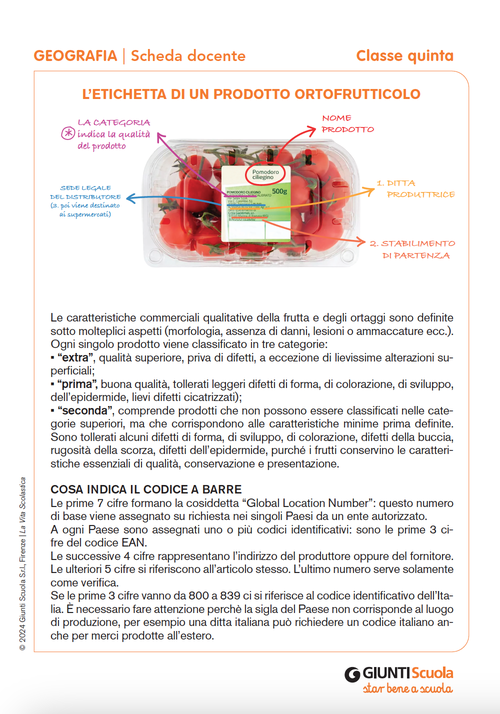 L’etichetta di un prodotto ortofrutticolo | Giunti Scuola L’etichetta di un prodotto ortofrutticolo | Giunti Scuola