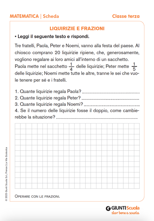 Liquirizie e frazioni | Giunti Scuola