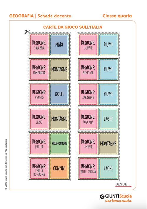 Carte da gioco sull’Italia | Giunti Scuola