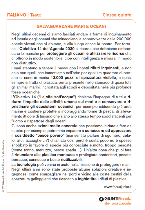 Salvaguardiamo mari e oceani | Giunti Scuola Salvaguardiamo mari e oceani | Giunti Scuola