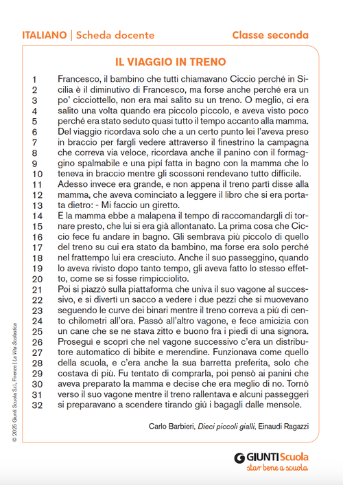 Il viaggio in treno | Giunti Scuola Il viaggio in treno | Giunti Scuola