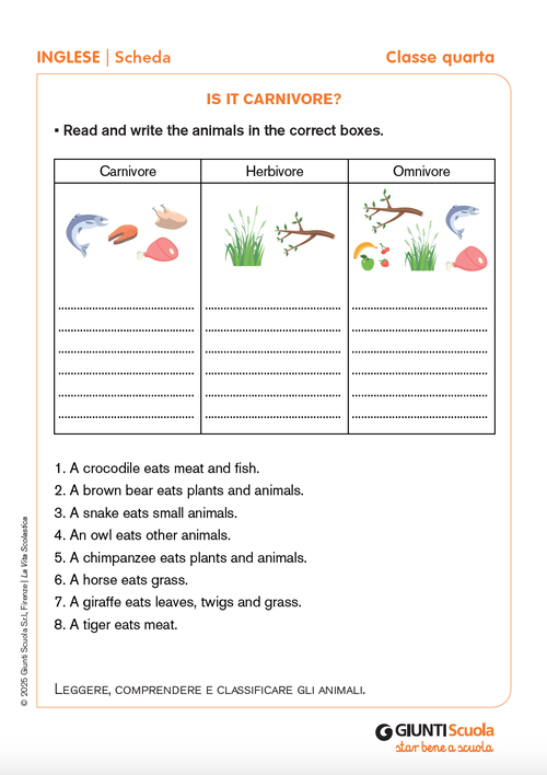Is it carnivore? | Giunti Scuola Is it carnivore? | Giunti Scuola