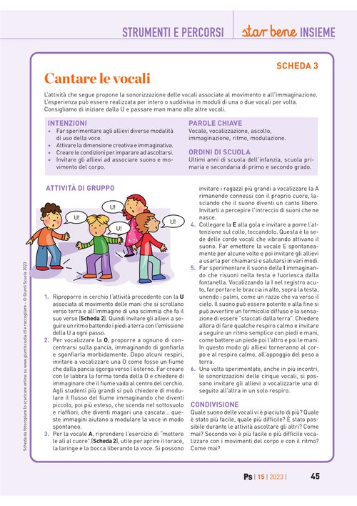 SCHEDA 3: Cantare le vocali | Giunti Scuola SCHEDA 3: Cantare le vocali | Giunti Scuola