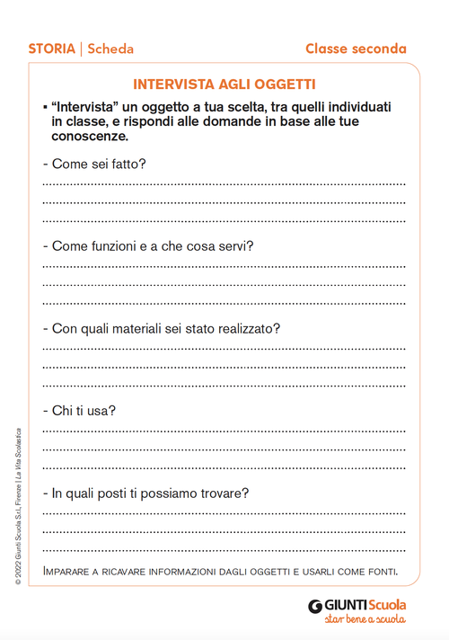 Intervista agli oggetti | Giunti Scuola Intervista agli oggetti | Giunti Scuola