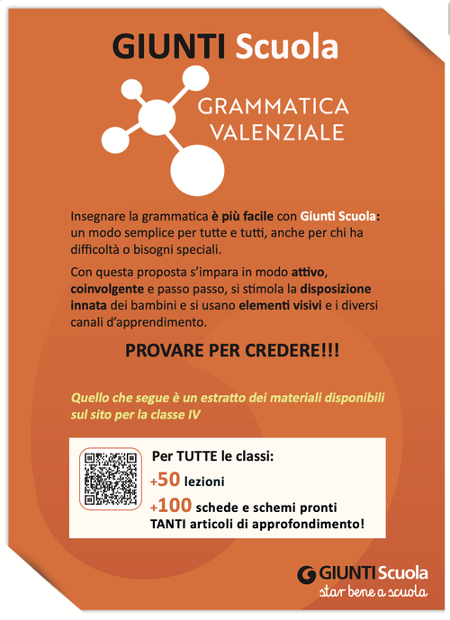 Grammatica valenziale: prontuario e schede | Giunti Scuola