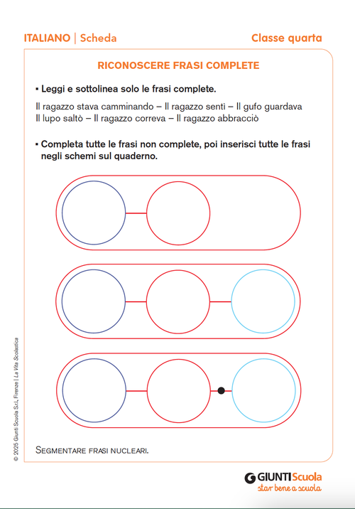 Riconoscere frasi complete | Giunti Scuola Riconoscere frasi complete | Giunti Scuola