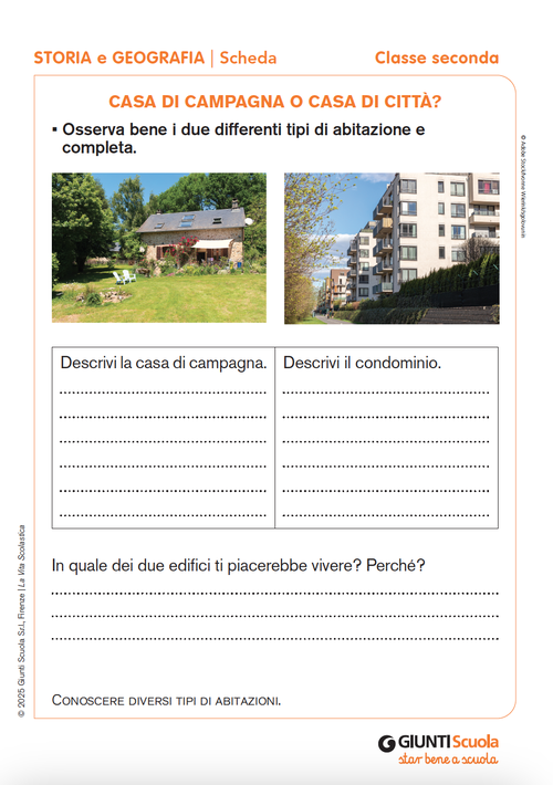 Casa di campagna o casa di città? | Giunti Scuola Casa di campagna o casa di città? | Giunti Scuola