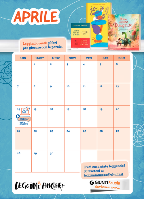 Calendario Leggimi ancora - Aprile 2025 | Giunti Scuola Calendario Leggimi ancora - Aprile 2025 | Giunti Scuola