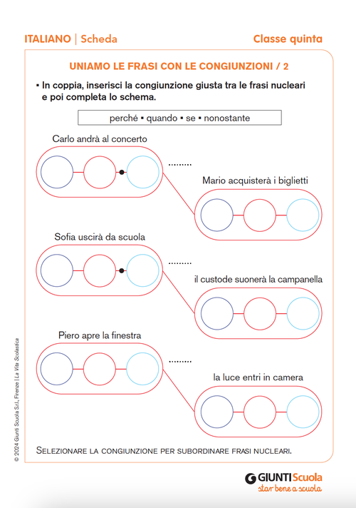 Uniamo le frasi con le congiunzioni / 2 | Giunti Scuola Uniamo le frasi con le congiunzioni / 2 | Giunti Scuola
