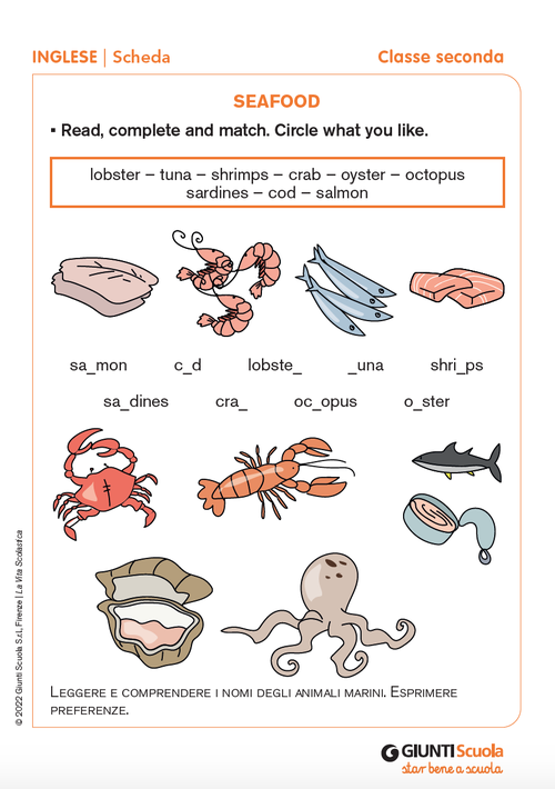 Seafood | Giunti Scuola Seafood | Giunti Scuola
