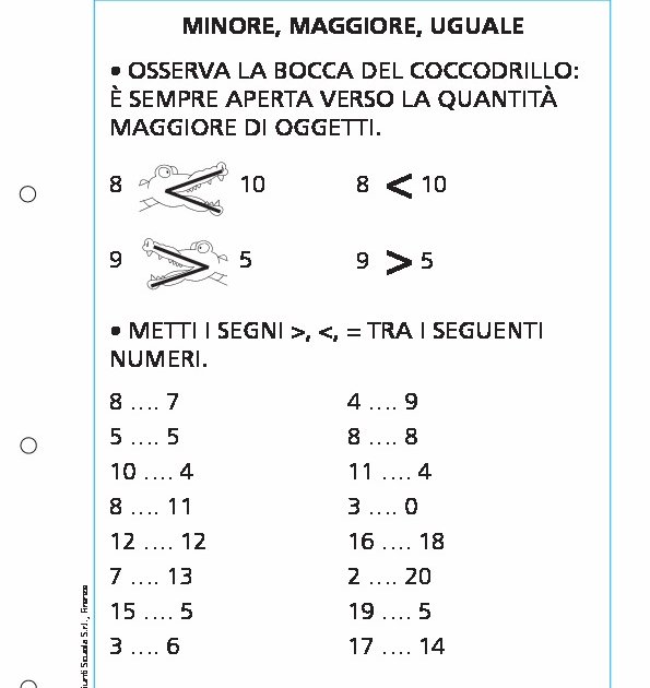 Minore Maggiore Uguale Minore Maggiore Uguale Giunti Scuola