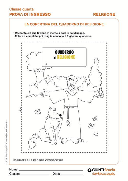 La copertina del quaderno di Religione | Giunti Scuola