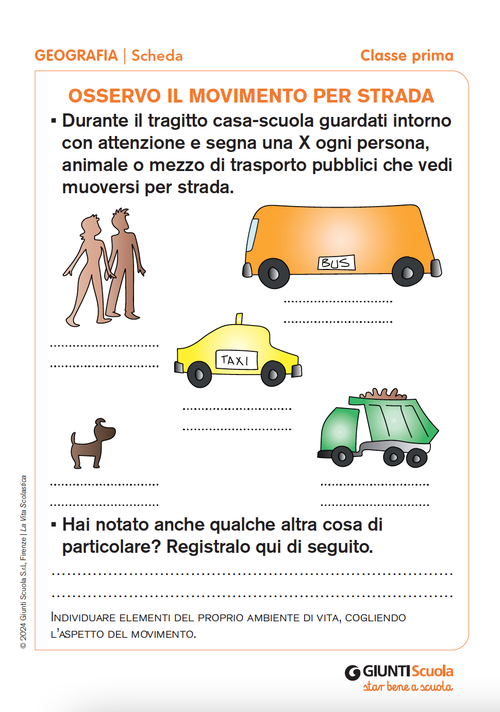 Osservo il movimento per strada | Giunti Scuola Osservo il movimento per strada | Giunti Scuola