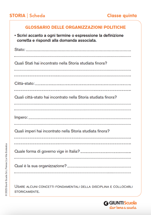 Glossario delle organizzazioni politiche | Giunti Scuola Glossario delle organizzazioni politiche | Giunti Scuola