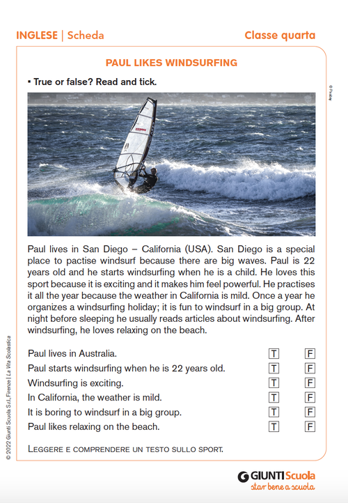 Paul likes windsurfing | Giunti Scuola Paul likes windsurfing | Giunti Scuola