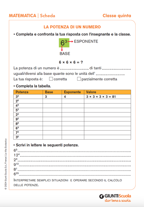 La potenza di un numero | Giunti Scuola