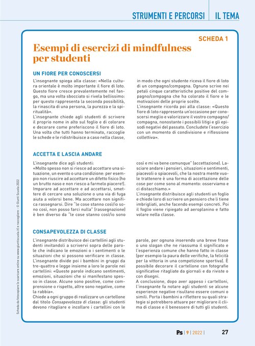 Esempi di esercizi di mindfulness per studenti | Giunti Scuola