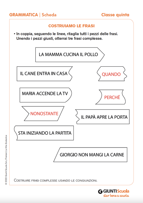 Costruiamo le frasi | Giunti Scuola Costruiamo le frasi | Giunti Scuola