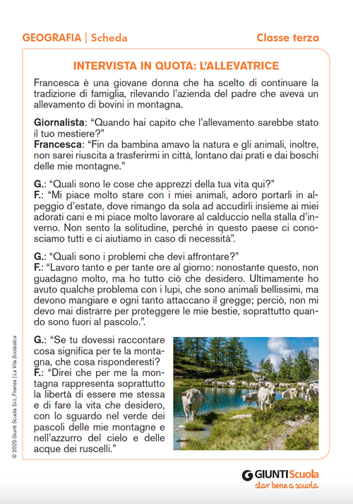 Intervista ad alta quota: l’allevatrice | Giunti Scuola Intervista ad alta quota: l’allevatrice | Giunti Scuola