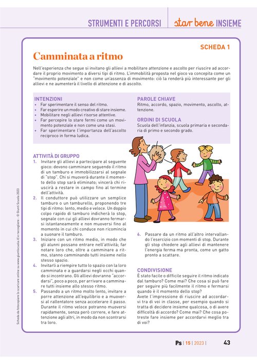 SCHEDA 1: Camminata a ritmo | Giunti Scuola SCHEDA 1: Camminata a ritmo | Giunti Scuola