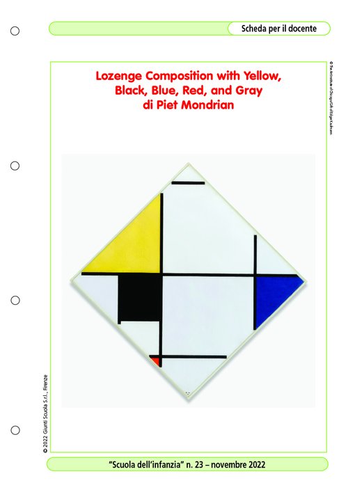 “Lozenge Composition with Yellow, Black, Blue, Red, and Gray” di Piet Mondrian | Giunti Scuola