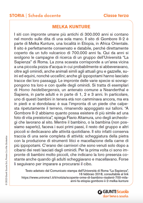 Melka Kunture | Giunti Scuola Melka Kunture | Giunti Scuola