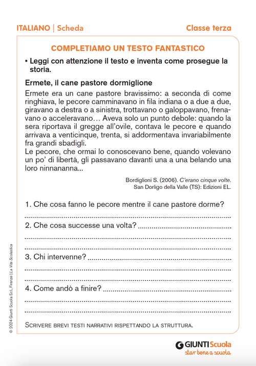 Completiamo un testo fantastico | Giunti Scuola Completiamo un testo fantastico | Giunti Scuola