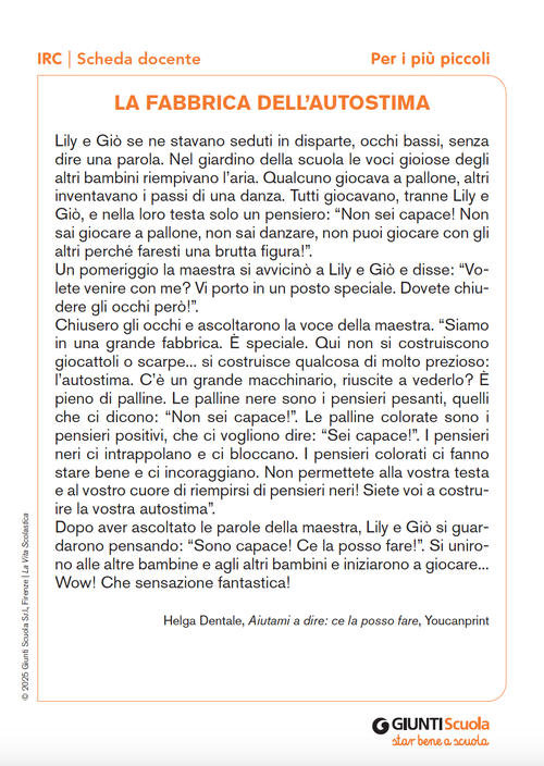 La fabbrica dell’autostima | Giunti Scuola La fabbrica dell’autostima | Giunti Scuola