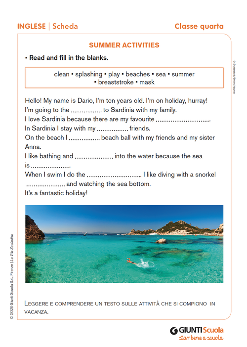 Summer activities | Giunti Scuola Summer activities | Giunti Scuola