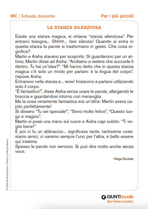 La stanza silenziosa | Giunti Scuola La stanza silenziosa | Giunti Scuola