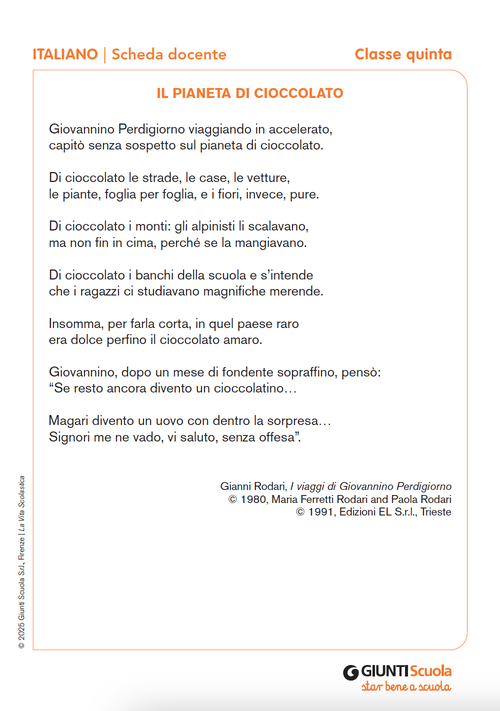 Il pianeta di cioccolato | Giunti Scuola Il pianeta di cioccolato | Giunti Scuola