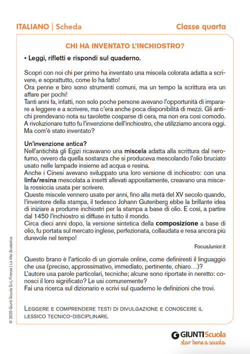 Chi ha inventato l’inchiostro? | Giunti Scuola Chi ha inventato l’inchiostro? | Giunti Scuola