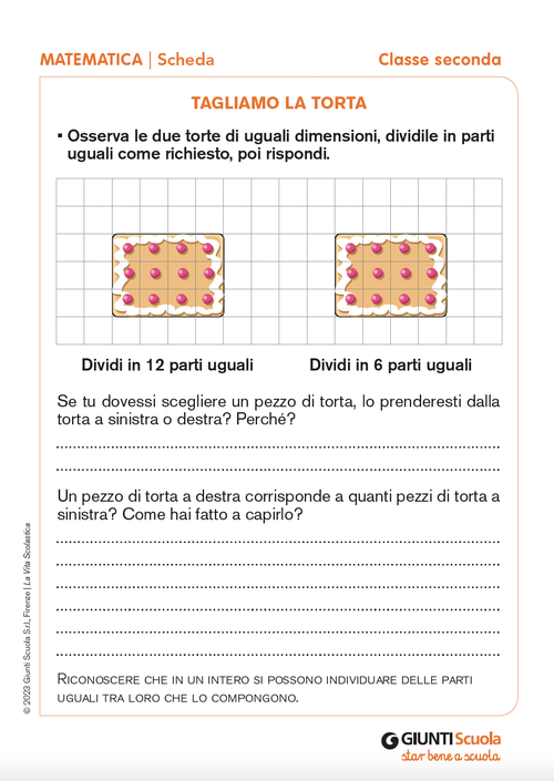 Tagliamo la torta | Giunti Scuola Tagliamo la torta | Giunti Scuola