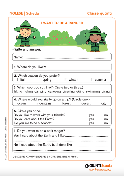 I want to be a ranger | Giunti Scuola I want to be a ranger | Giunti Scuola